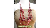 Reds Squins and Stone Fashion Necklace